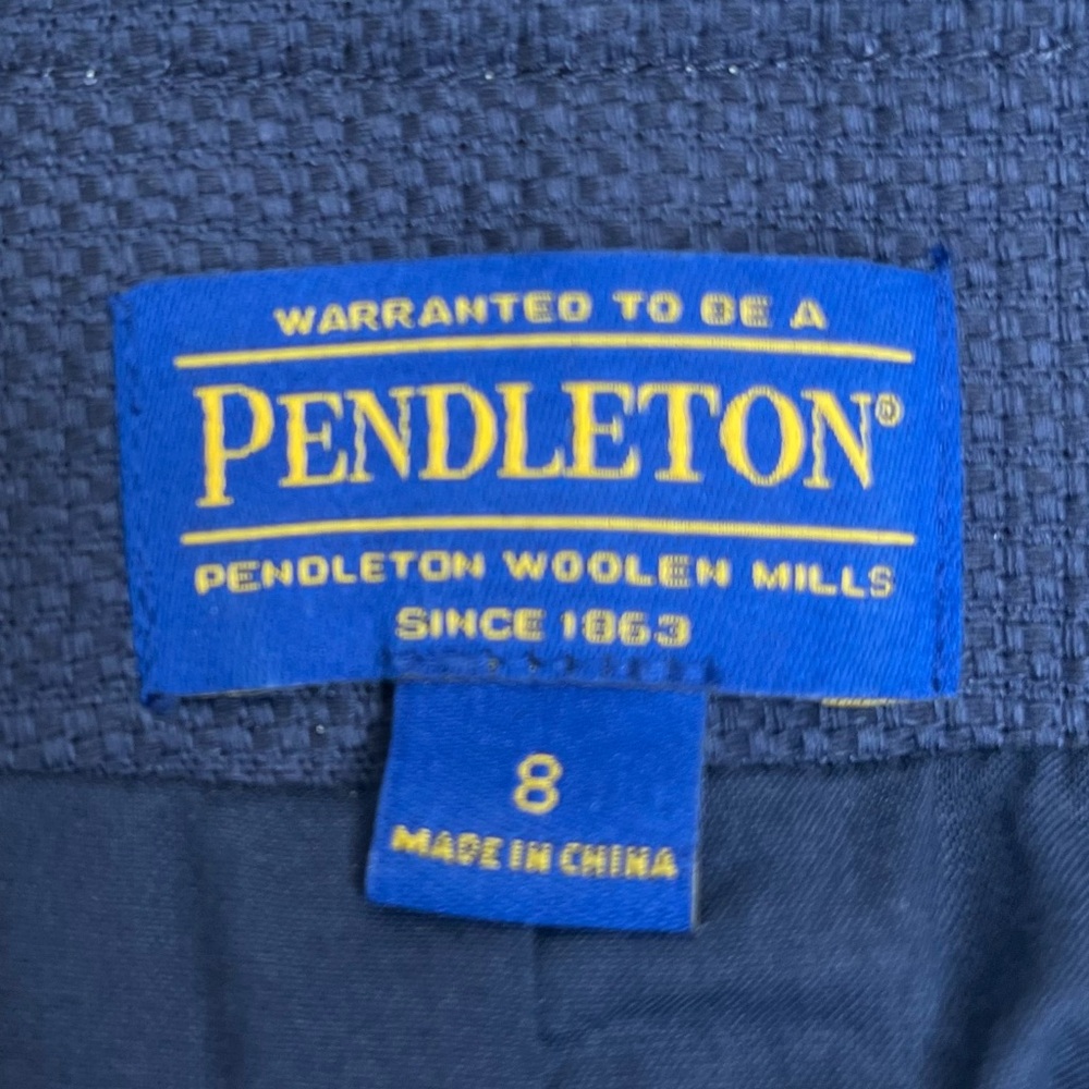 Pendleton 8 Button Up Jacket Navy Blue White Trim… - image 8